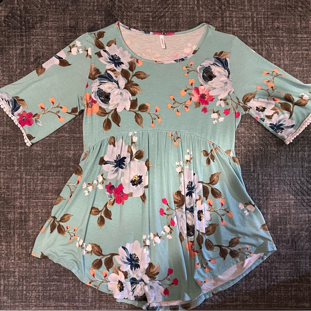 XPENYO Floral Maternity Shirt Large